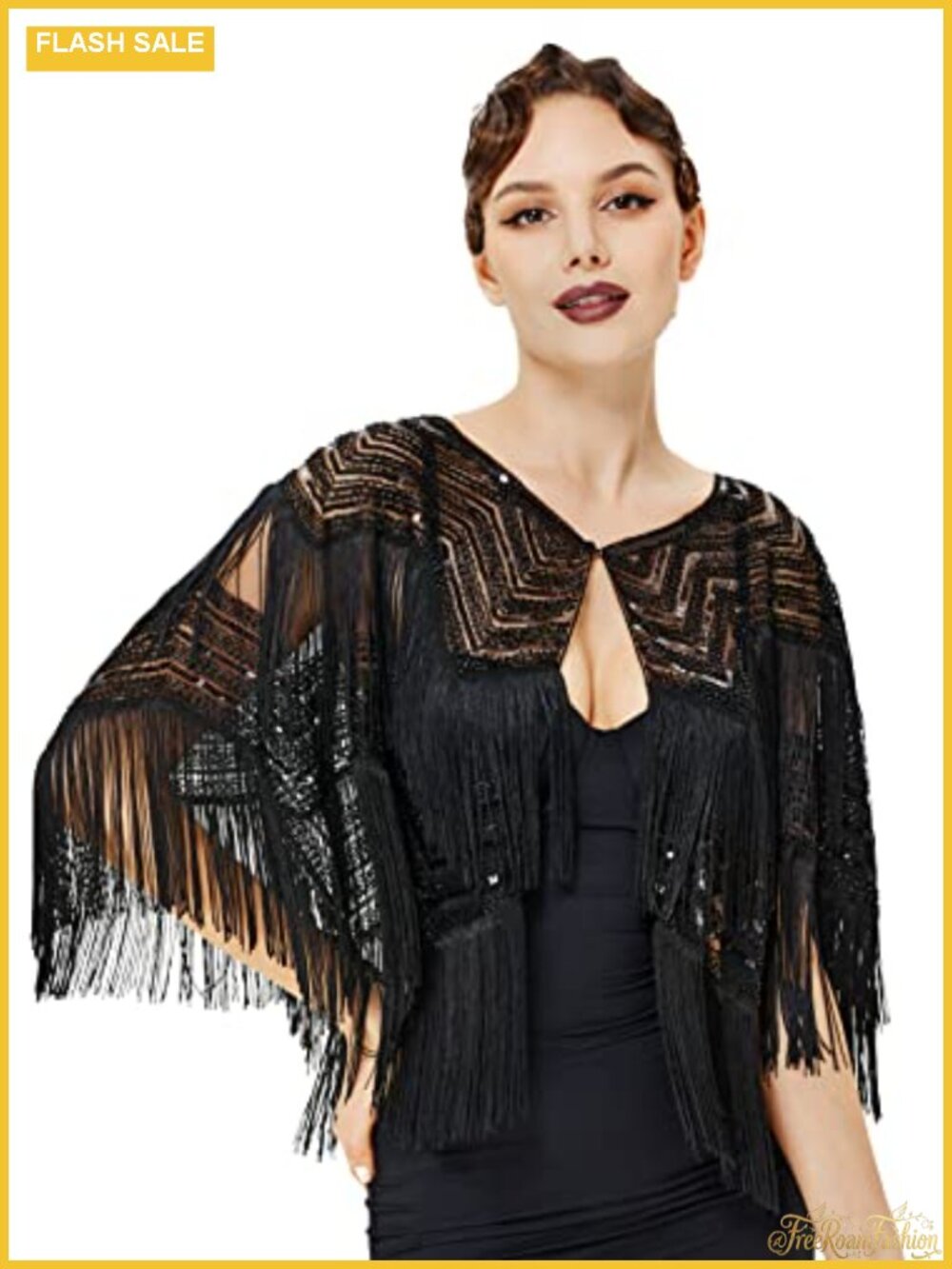 BABEYOND Gatsby Shawl Wrap 1920s Evening Party Cape Cover Up Capelet